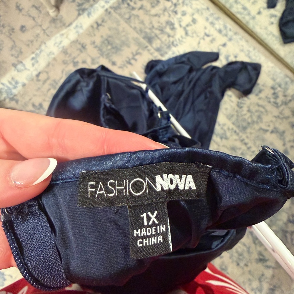 Fashion Nova Navy Blue Prom Dress